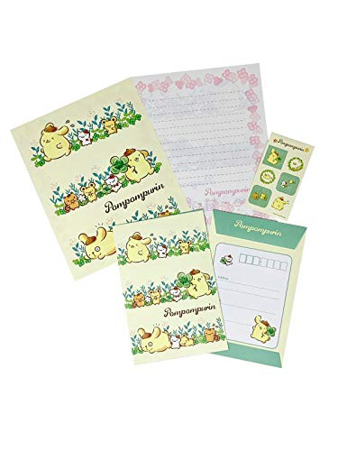Hello Kitty and Sanrio Friends Characters Letter Set with Sticker Japan Limited Edition Pompompurin Yellow