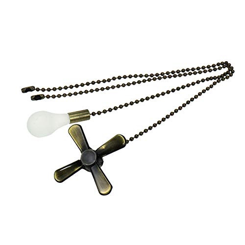 Semetall 2Pcs Ceiling Fan Pull Chains Ceiling Fan Chain Extender with Connector for Ceiling Fan 3mm Diameter Beaded Ball Fan Pull Chain12 Inch,Bronze
