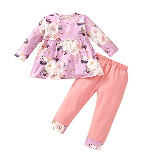 Toddler Baby Girl Clothes Ruffle Top Floral Leggings Pants Fall Winter Clothes for Baby Girl Outfits Sets 2T/3T