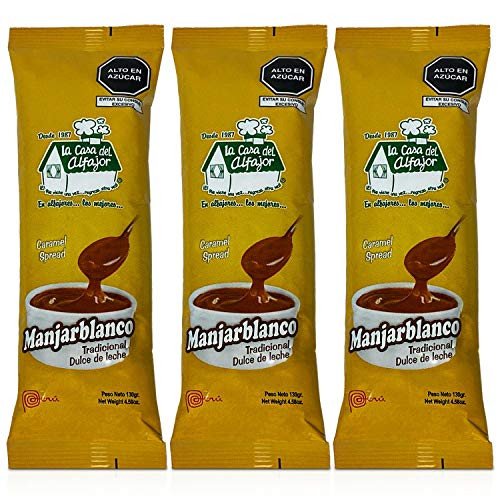 La casa del Alfajor Manjar blanco Peru 130 gr  Dulce de leche  Caramel Spread  3 Pack