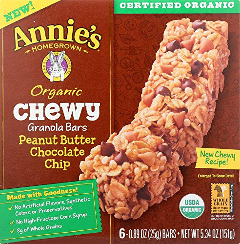NOT A CASE Organic Chewy Granola Bars Peanut Butter Chocolate Chip 6 pk