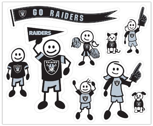 NFL Siskiyou Sports Fan Shop Las Vegas Raiders Family Decal Set Large One Size Team Color NFL Siskiyou Sports Fan Shop Las Vegas Raiders Family Decal Set Large One Size Team Color