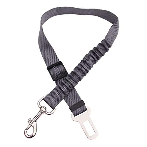 Kemxing Dog Seat Belt Reflective Adjustable Pet Car Seatbelt Harness Safety Leads for Vehicle with Elastic Bungee Buffer for Dogs Pet, Gray