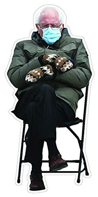 Bernie Sanders Mittens Sitting Inauguration Meme Hygge Cozy Decal 4inch