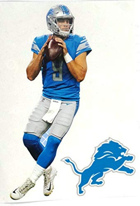Matthew Stafford Mini FATHEAD Detroit Lions Logo Official NFL Vinyl Wall Graphics 7inch  INCH