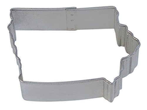 CybrTrayd R&M Iowa State Tinplated Steel Cookie Cutter and Cookie Recipe, Silver, Lot of 12