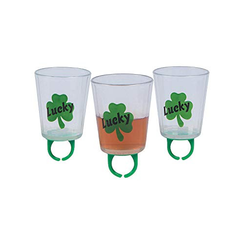 Fun Express - St Patrick's Day Shot Glass Ring for St. Patrick's Day - Jewelry - Jewelry General - Rings - St. Patrick's Day - 12 Pieces