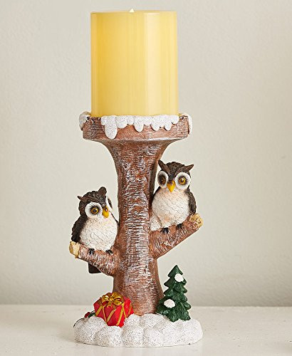 The Lakeside Collection Woodland LED Tree Branch Candle - Owls