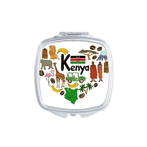 Kenya Love Heart Landscap National Flag Mirror Portable Compact Pocket Makeup Double Sided Glass Kenya Love Heart Landscap National Flag Mirror Portable Compact Pocket Makeup Double Sided Glass