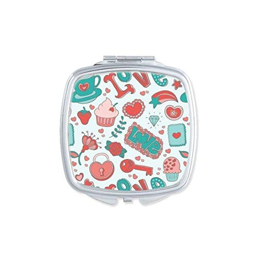 Valentine's Day Love Strawberry Heart Mirror Portable Compact Pocket Makeup Double Sided Glass Valentine's Day Love Strawberry Heart Mirror Portable Compact Pocket Makeup Double Sided Glass