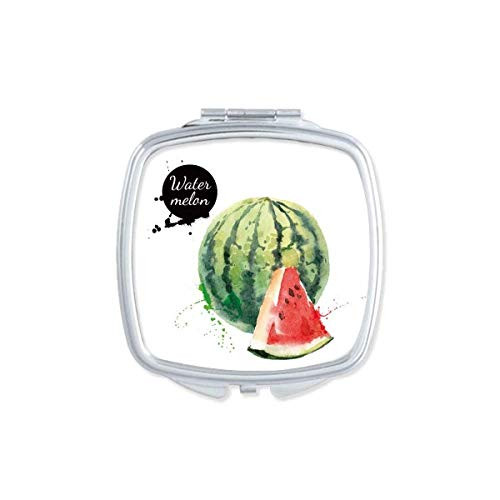 Watermelon Fruit Tasty Healthy Watercolor Mirror Portable Compact Pocket Makeup Double Sided Glass