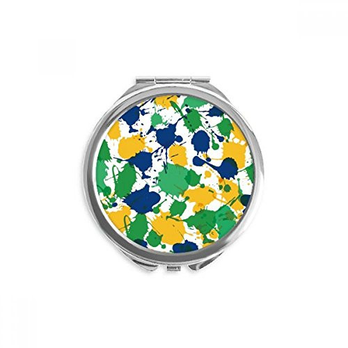 Printing Brazil Cultural Element Hand Compact Mirror Round Portable Pocket Glass