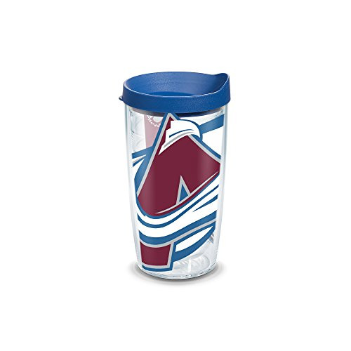 Tervis 1105029 NHL Colorado Avalanche Colossal Tumbler with Wrap and Blue Lid 16oz, Clear Tervis 1105029 NHL Colorado Avalanche Colossal Tumbler with Wrap and Blue Lid 16oz, Clear