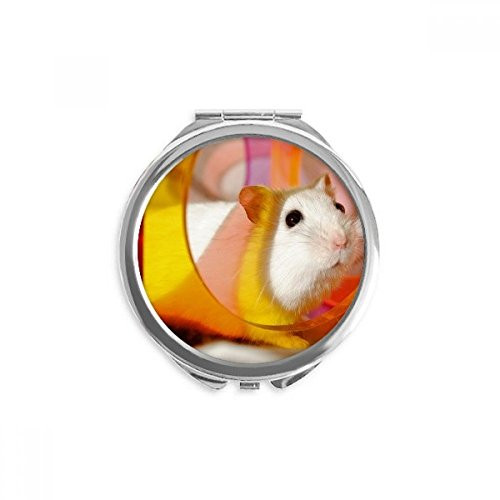 White Rat Animal Pet Game Toys Hand Compact Mirror Round Portable Pocket Glass