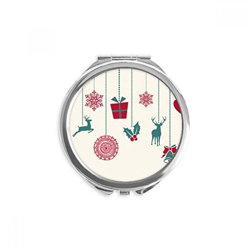 Christmas Elk Snowflake Heart Festival Hand Compact Mirror Round Portable Pocket Glass Christmas Elk Snowflake Heart Festival Hand Compact Mirror Round Portable Pocket Glass