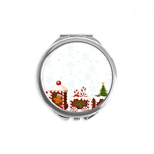 Christmas Candy Train Festival Hand Compact Mirror Round Portable Pocket Glass Christmas Candy Train Festival Hand Compact Mirror Round Portable Pocket Glass