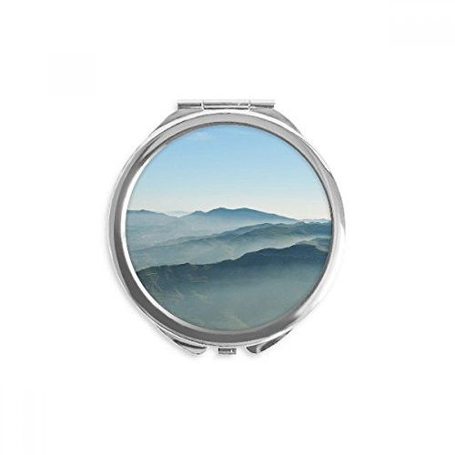 Sunshine Mountains Sky Fog Nature Hand Compact Mirror Round Portable Pocket Glass