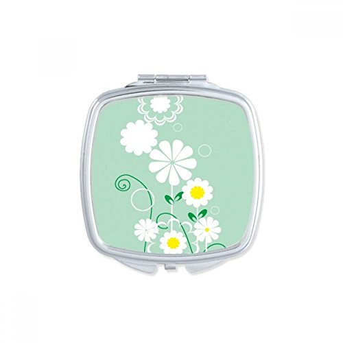 Flower Plants Green Leaves Petal Square Mirror Portable Compact Pocket Makeup Double Sided Glass Flower Plants Green Leaves Petal Square Mirror Portable Compact Pocket Makeup Double Sided Glass