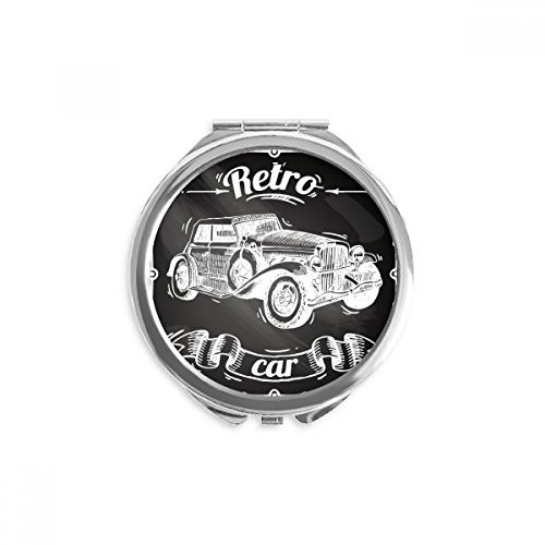 Classic Cars Hand Painted Pattern Hand Compact Mirror Round Portable Pocket Glass