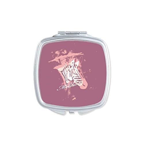 Purple Pinto Painted Animal Mirror Portable Compact Pocket Makeup Double Sided Glass