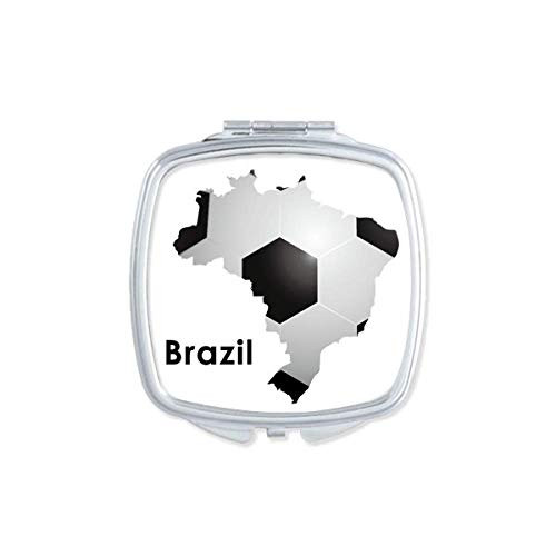 Soccer Brazil Map Shape Brazil Slogan Mirror Portable Compact Pocket Makeup Double Sided Glass Soccer Brazil Map Shape Brazil Slogan Mirror Portable Compact Pocket Makeup Double Sided Glass