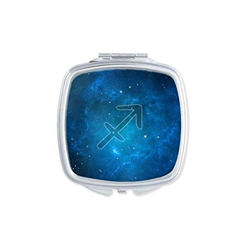 Starry Night Sagittarius Zodiac Constellation Mirror Portable Compact Pocket Makeup Double Sided Glass