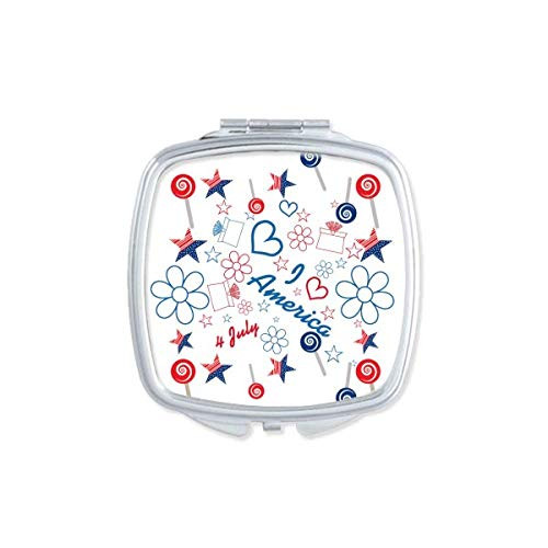 USA Candy Flower Star Love Heart Word Mirror Portable Compact Pocket Makeup Double Sided Glass USA Candy Flower Star Love Heart Word Mirror Portable Compact Pocket Makeup Double Sided Glass