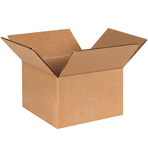 Aviditi 664 Corrugated Cardboard Box, 6inch  L x 6inch  W x 4inch  H, Kraft, for Shipping, Packing and Moving Pack of 25