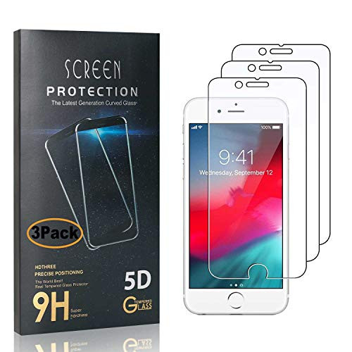 CUSKING Screen Protector for iPhone SE 2020 /iPhone 8 /iPhone 7, Bubble Free Tempered Glass Screen Protector for iPhone SE 2nd Generation /6 /6s /7/8, 9H Hardness, Shock Absorbent, 3 Pack