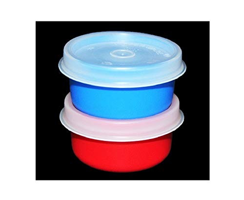 Tupperware Smidgets Set 2 Small Bowl Box Mini Containers Lot Red and Blue