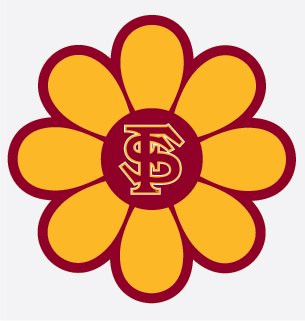 Florida State Seminoles FS LOGO in FLOWER 4inch  Vinyl Decal Car Truck Sticker FSU