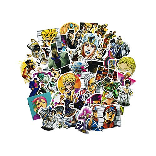 JoJo's Bizarre Adventure Stickers 50Pcs Pack, Waterproof Anime Vinyl Stickers for Water Bottle Laptop Skateboard Snowboard Phone Case, Kids Adults Funny Gifts 1