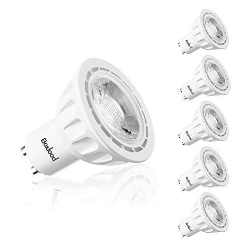 GU10 LED Bulbs Soft White 2700K, 6.5W 550LM 65W Equivalent, 120V, 40° Beam Angle LED Spotlight Recessed Lighting GU10 Track Lighting by Boxlood (6 Pack, Dimmable)