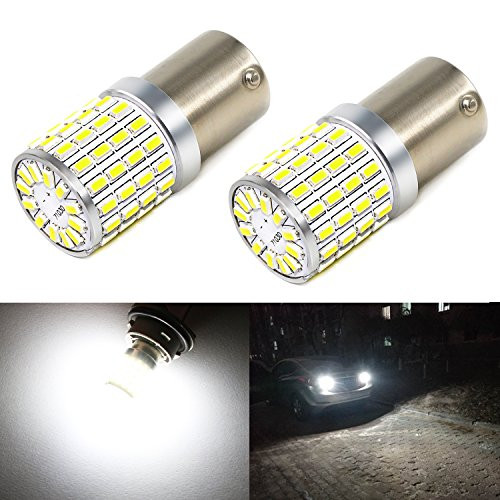 Carr Lighting 1000 Lumens Super Bright 6000K Xenon White 3014 72-SMD BA15S 1156 1073 7506 LED Light Bulbs for Backup Reverse Lights