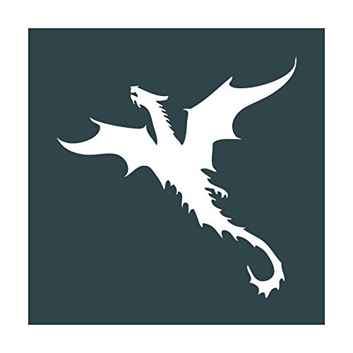 Auto Vynamics - STENCIL-DRAGON-04 - Dragon Design 4 Individual Stencil from Detailed Castle  and  Dragons Stencil Set - 10-by-10-inch Sheet - Single Design