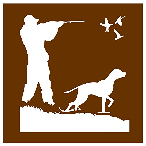Auto Vynamics - Stencil-Hunt-Ducks - Hunting Ducks w/Dog Individual Stencil from Detailed Hunting w/Dogs Stencil Set - 10-by-10-inch Sheet - Single Design