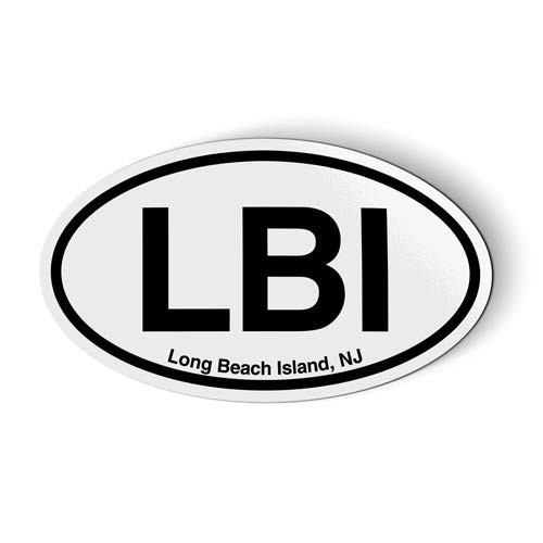 Stickers  and  Tees LBI Long Beach Island NJ New Jersey Oval - Car Magnet - 5inch