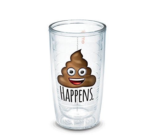 Tervis 16 oz Tumbler emoji - Poop Happens No Lid