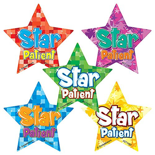 SmileMakers Shaped Star Patient Stickers - Prizes  and  Giveaways - 100 Per Pack