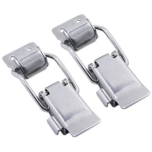 LIOOBO 2pcs Pull Latch Toggle Latch Clamp Stainless Steel Adjustable Self Locking Buckle Latch Catches Hasps Clamps for Trunk Case Box