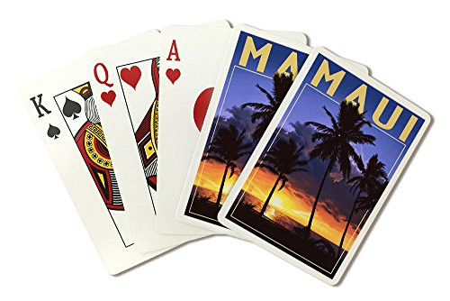 Maui, Hawaii - Palms and Sunset Playing Card Deck - 52 Card Poker Size with Jokers Maui, Hawaii - Palms and Sunset Playing Card Deck - 52 Card Poker Size with Jokers