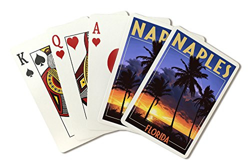 Naples, Florida - Palms and Sunset Playing Card Deck - 52 Card Poker Size with Jokers Naples, Florida - Palms and Sunset Playing Card Deck - 52 Card Poker Size with Jokers