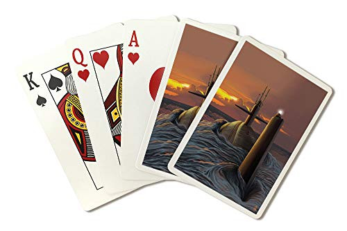 Submarine and Sunset Playing Card Deck - 52 Card Poker Size with Jokers Submarine and Sunset Playing Card Deck - 52 Card Poker Size with Jokers