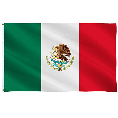 SOULBUTY Mexico Flag 3x5 Outdoor Indoor, Mexican Flag for Car, for Wall, Double Stitched, Polyester with Brass Grommets