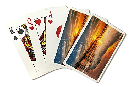 Lantern Press La Jolla, California - Pier and Sunset Poker Size Playing Cards with Jokers, 52-Card Deck