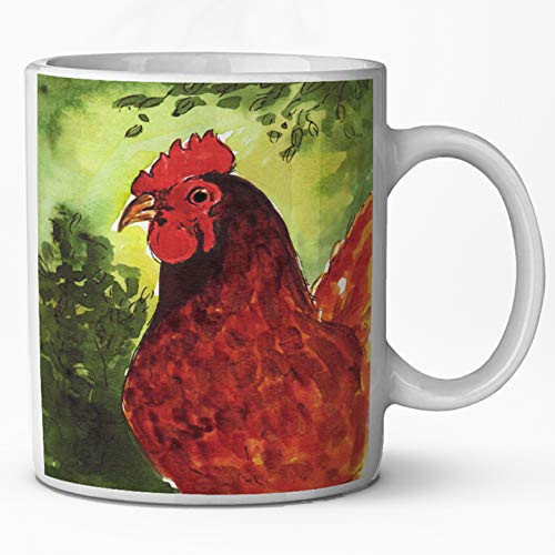 Ceramic Coffee Mug - Rhode Island Red Hen Chicken Art by Denise Every