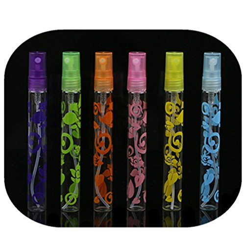 Feamos 10ml Rose Crystal Cut Glass Perfume Spray Bottles Atomizer Refillable Pack of 6