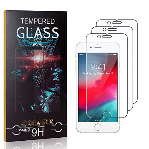 Screen Protector for iPhone 8 / iPhone 7, CUSKING Bubble Free Tempered Glass Screen Protector for iPhone 8 / iPhone 7, High Transparency, Easy Installation, 3 Pack
