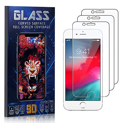 Screen Protector for iPhone SE 2020 / iPhone SE 2nd Generation, CUSKING HD Crystal Clear Tempered Glass Screen Protector for iPhone SE 2020 / SE 2nd Generation, Bubble Free, 9H Hardness, 3 Pack
