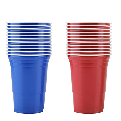 Beer Pong, Safe Beer Pong Set, Portable Lightweight Bar Ping-Pong Balls, Camping for Party BBQred cups 11plus blue cups11plus 4balls